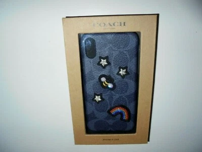 NEW COACH IPHONE X BLACK SIG BUMBLE BEE/RAINBOW F27333 - NIB - Image 1 of 2