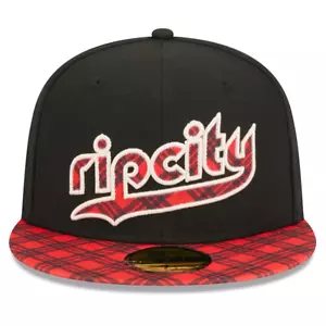 Portland Trail Blazers Hat Black City Edition New Era 59Fifty Fitted Size 7 3/4 - Picture 1 of 5