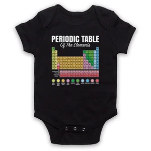 PERIODIC TABLE OF THE ELEMENTS SCIENCE ART GEEK NERD BABY GROW BABYGROW GIFT - Picture 1 of 10