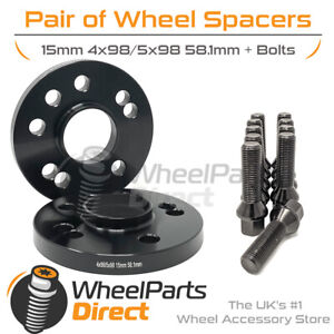 Wheel Spacers & Bolts 15mm for Lancia Phedra [Mk2] 02-10 On Aftermarket Wheels