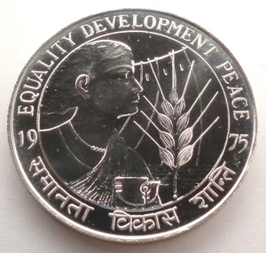 INDIA 50 RUPEES 1975 KM#256 UNC Silver, FAO Int. Women's Year, Low Mintage. B18 - Picture 1 of 5