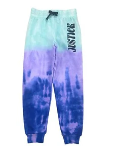 Justice Girls Purple Blue Tie Dye Fleece Jogger Pants Sweatpants Sweats - Picture 1 of 1