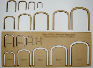 MDF THREE CENTERED ARCHES TEMPLATE WARGAMES DND TRAINS SCENERY WARHAMMER MODEL - Picture 1 of 2