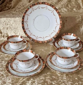 13-teiliges antikes Royal Albert Crown China TCW Imari Muster Teeservice um 1920 - Bild 1 von 6