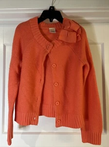 GYMBOREE Girls Long Sleeve Pink Button Up Sweater And Bow Size 7-8 - Picture 1 of 6