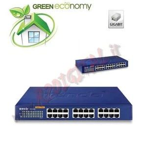 HUB SWITCH TEG1024D TENDA 24 PORTE SERVER 100/1000 ETHERNET SDOPPIATORE RETE - Picture 1 of 1
