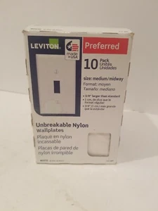 Leviton 1-Gang Midway Toggle Nylon Wall Plate, White (10-Pack) - Picture 1 of 5