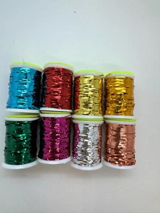 Fly Tying Large Spool 1MM Flat Tinsel, 8 colours,fly dressing,BUY 3 GET 3 FREE - Picture 1 of 18