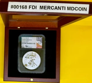 2019 S ENHANCED REVERSE PROOF SILVER EAGLE NGC PF70 FDOI, MERCANTI COA #00168 - Picture 1 of 10