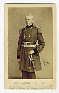 CDV – CIVIL WAR - UNION GENERAL JOHN A. DIX – ANTHONY/BRADY BACKMARK - Picture 1 of 2