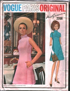 2206 Vintage Vogue Sewing Pattern Misses 1960s High Fitted A Line Dress Molyneux - Picture 1 of 2