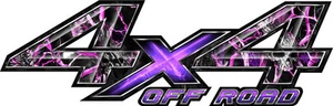 4x4 off road obliteration skull pink camouflage truck decal sticker set - Picture 1 of 1