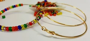 Earwire Findings Blanks for 70mm HOOP Earrings Gold Plate (6) Earring Blanks - Picture 1 of 3