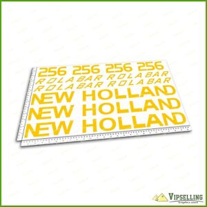 256 New Holland Rola Bar Big Yellow High Cast Vinyl Decals Stickers Kit FreeShip