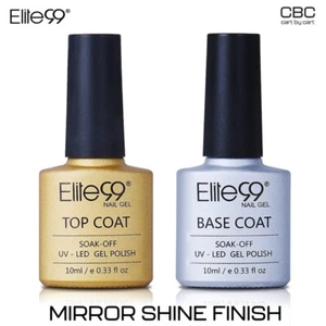Elite99 Top Coat Base Coat Soak Off UV Gel Nail Polish Paint NO WIPE OFF MIRROR - Picture 1 of 16