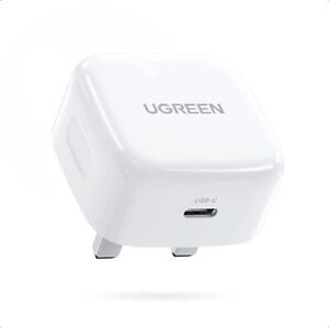 UGREEN USB-C 20W PD Main Charger UK for iPhone Samsung etc Fast Charging