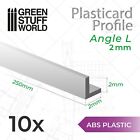 Plasticard Strip ANGLE-L Profile 2mm - Styrene ABS Plastic Plastikard HIPS