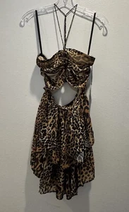 LPA Minikleid Damen Gr. Small Kirby Print Rüschen Neckholder Safari Lillia Leo - Bild 1 von 9