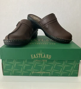 Eastland Women's Shoe Mae Leather Slip On Clog Mules Brown Size 7.5 M - Picture 1 of 13
