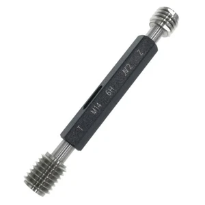 Metrische Gewindestopfenlehre M14 x 2 6H Gewinde Go und NoGO Doppelenden Gewindelehre - Bild 1 von 3