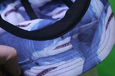 Шляпа Shark Ocean Chuck оригинальная 5-панельная кепка с серым ремешком регулируемая челюсти для серфинга - Изображение 1 из 4