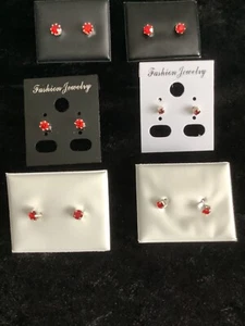 Earings. Costume jewellery red various sizes - Picture 1 of 13