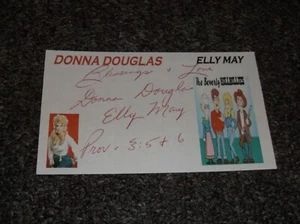 Donna Douglas (1932-2015) signiert 3x5 Papier Beverly Hillbillies TV - Bild 1 von 1