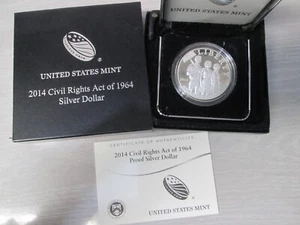 2014 Civil Rights Act Proof Silver Dollar Commemorative Coin - Picture 1 of 3