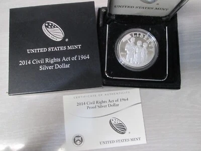2014 Civil Rights Act Proof Silver Dollar Commemorative Coin - Image 1 of 3