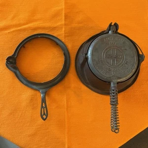 Griswold American #8. cast waffle iron with High & Low bases, Pat. 1908 Erie Pa - Picture 1 of 24