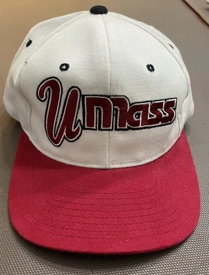 Chapéu Snapback Vintage UMass Minutemen Starter Raro Anos 90 Basquete NCAA Spellout - Imagem 1 de 4