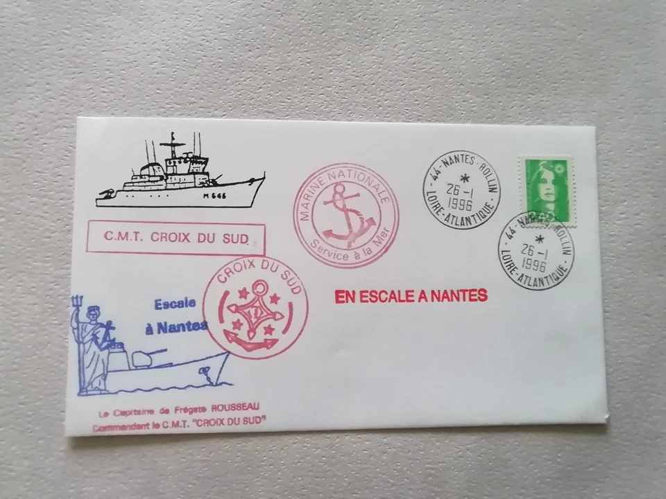 France Souvenir Enveloppe CMT Croix du Sud Oblitérés 1996 Marine Nationale - Photo 1/1