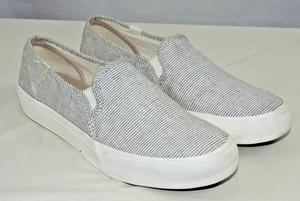Keds Shoes Women's Sneakers Gray Double Decker Striped Slip On WF64505 SZ 10 US - Picture 1 of 12