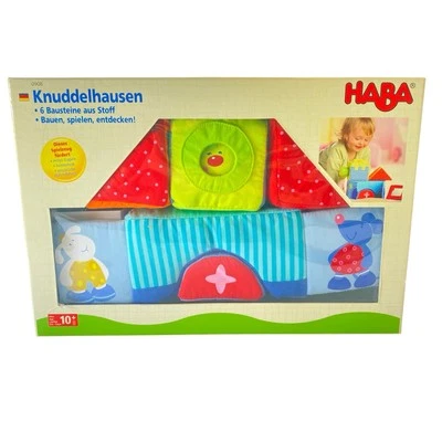 HABA Soft Cushion Plush Building Blocks for Baby Infant House Crinkle Squish - Image 1 of 4