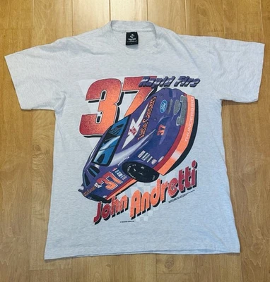 Vintage 90s NASCAR John Andretti Kmart/Little Ceasars Ford T-Shirt L Racing - Image 1 of 4