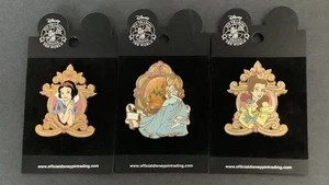 Disneyland Paris Pin Schneewittchen Belle Aschenputtel Barock Rahmen Rosa Strass - Bild 1 von 6
