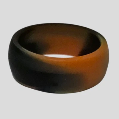 Alianza de boda unisex duradera para hombre talla 12 marrón negro anillo de silicona ajuste cómodo Foto 1 de 4