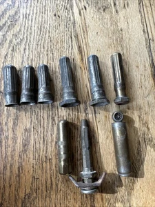 10 vtg antique Tire Valve Stem Covers mixed lot Schrader  Balloon Tire Gauge Etc - Picture 1 of 5