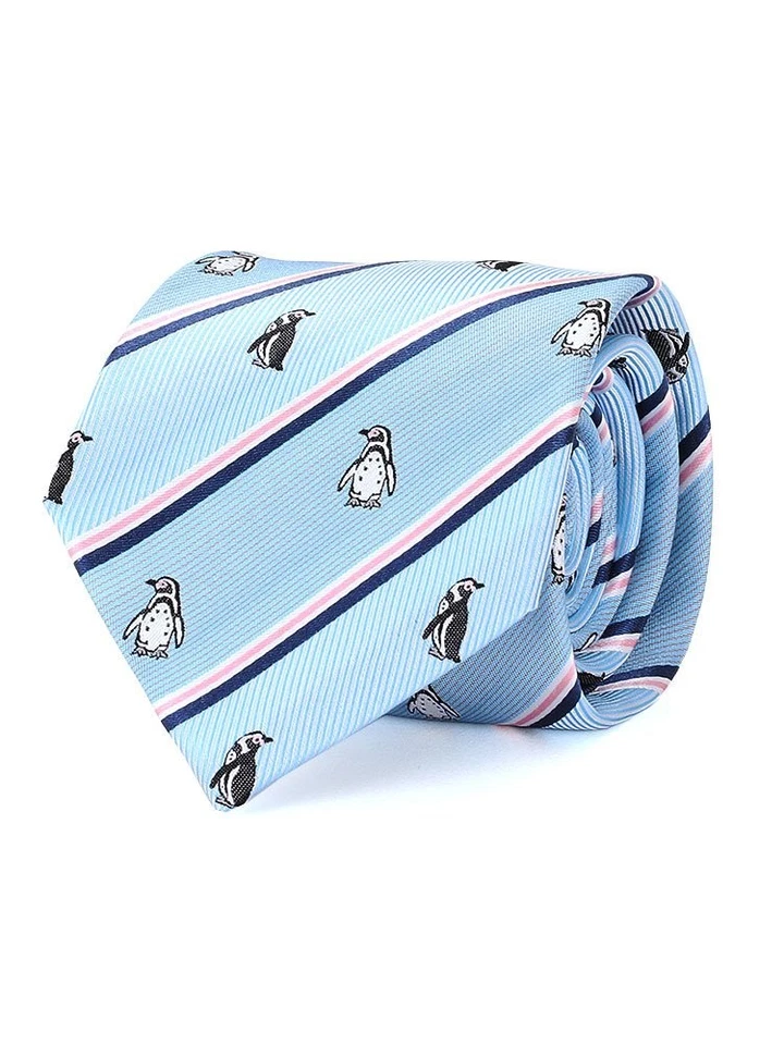Corbata Humboldt Penguin 145×8,5 cm/azul claro/rayas 100 % seda Foto 1 de 4