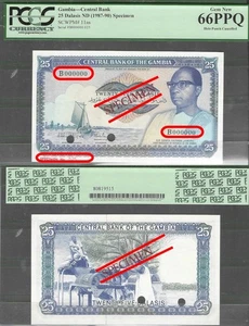 Gambia P-11as 25 Dalasis Specimen ND (1987-90) PCGS 66 PPQ - Bild 1 von 7