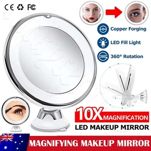 10X Magnifying Makeup Mirror With LED Light Cosmetic 360° Rotation Flexible OZ - Picture 1 of 12