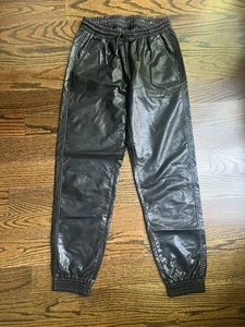 Zara Women’s Faux leather pants joggers Size XS black NWOT  - Picture 1 of 7