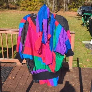 Conjunto Falda Vintage Anthony Sicari ASNY Talla 16 Años 80 Geo Colorido Hombro Pds Retro - Imagen 1 de 10