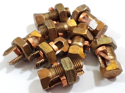 Lot of 8 Blackburn 4H3 DB Copper Split Bolt Connectors #4 AWG - Image 1 of 4