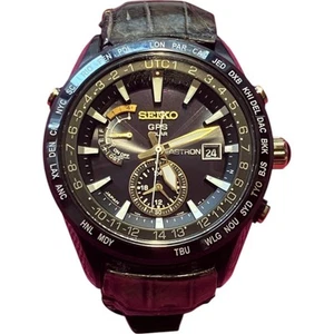 Seiko 100th Ann Hattori Kintaro Solar Astron Black Men's Watch Vintage - Picture 1 of 12