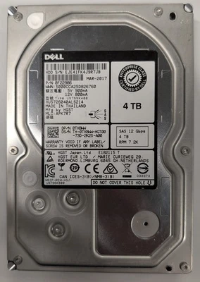 Dell 0F22986 HUS726040ALS214 4TB 7.2K 128MB SAS-3 3.5'' Hard Drive - Image 1 of 2