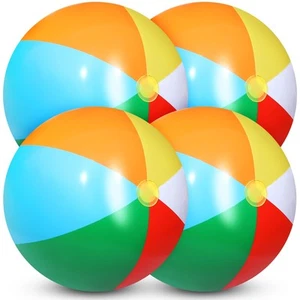 4 Stück Riesiger Aufblasbarer Strandball 30 Zoll Groß Baseball Fußball Basketball Foo... - Bild 1 von 8