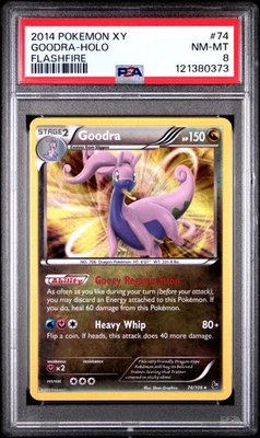 2014 POKEMON XY FLASHFIRE #74 GOODRA-HOLO PSA 8 - Image 1 of 2