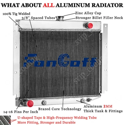 4 Row Radiator Fits 1969-1971 70 Dodge D100 D200 D300 W100 W200 W300 Pickup 6.3L - Image 1 of 4