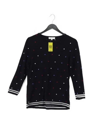 Austin Reed Women's Jumper M Blue Polkadot Viscose with Nylon Crew Neck Pullover - Изображение 1 из 4